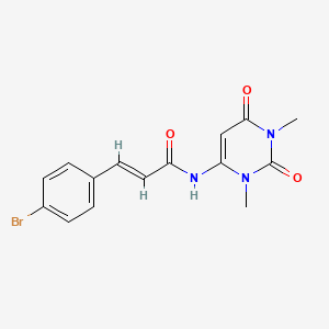 molecular formula C15H14BrN3O3 B10898812 (2E)-3-(4-bromophenyl)-N-(1,3-dimethyl-2,6-dioxo-1,2,3,6-tetrahydropyrimidin-4-yl)prop-2-enamide 