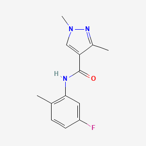 molecular formula C13H14FN3O B10898889 N-(5-fluoro-2-methylphenyl)-1,3-dimethyl-1H-pyrazole-4-carboxamide 