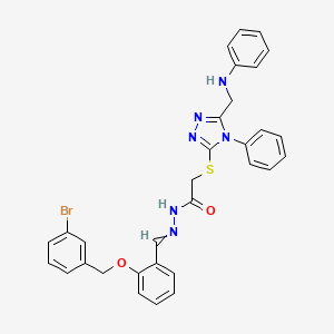 molecular formula C31H27BrN6O2S B10899112 N'-{2-[(3-bromobenzyl)oxy]benzylidene}-2-({4-phenyl-5-[(phenylamino)methyl]-4H-1,2,4-triazol-3-yl}sulfanyl)acetohydrazide CAS No. 834908-04-2
