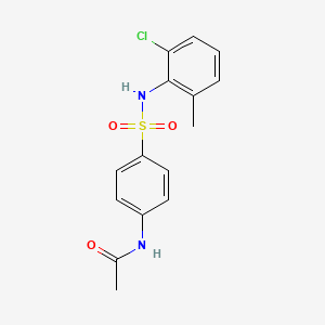molecular formula C15H15ClN2O3S B10899171 N-{4-[(2-chloro-6-methylphenyl)sulfamoyl]phenyl}acetamide 
