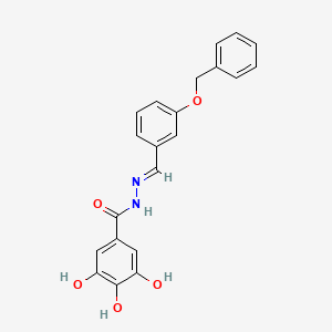 molecular formula C21H18N2O5 B10899303 N'-{(E)-[3-(benzyloxy)phenyl]methylidene}-3,4,5-trihydroxybenzohydrazide 