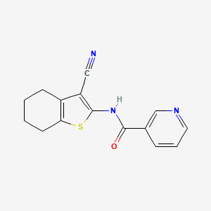 molecular formula C15H13N3OS B10899671 N-(3-Cyano-4,5,6,7-tetrahydrobenzo[b]thien-2-yl)-3-pyridinecarboxamide CAS No. 303793-48-8