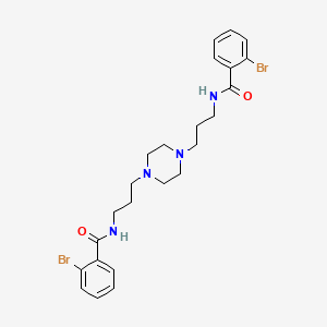 molecular formula C24H30Br2N4O2 B10899810 N,N'-(piperazine-1,4-diyldipropane-3,1-diyl)bis(2-bromobenzamide) 
