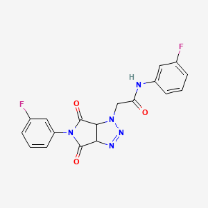molecular formula C18H13F2N5O3 B10899910 N-(3-fluorophenyl)-2-[5-(3-fluorophenyl)-4,6-dioxo-4,5,6,6a-tetrahydropyrrolo[3,4-d][1,2,3]triazol-1(3aH)-yl]acetamide 