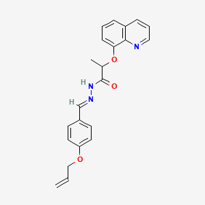 molecular formula C22H21N3O3 B10899960 N'-{(E)-[4-(prop-2-en-1-yloxy)phenyl]methylidene}-2-(quinolin-8-yloxy)propanehydrazide 