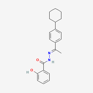 molecular formula C21H24N2O2 B10900161 N'-[(1E)-1-(4-cyclohexylphenyl)ethylidene]-2-hydroxybenzohydrazide 