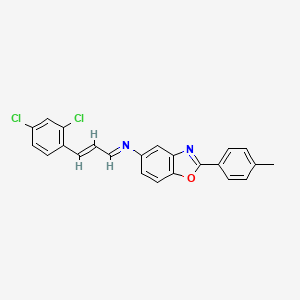 molecular formula C23H16Cl2N2O B10900209 N-[(1E,2E)-3-(2,4-dichlorophenyl)prop-2-en-1-ylidene]-2-(4-methylphenyl)-1,3-benzoxazol-5-amine 