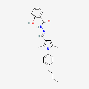 molecular formula C24H27N3O2 B10900877 N'-{(E)-[1-(4-butylphenyl)-2,5-dimethyl-1H-pyrrol-3-yl]methylidene}-2-hydroxybenzohydrazide 