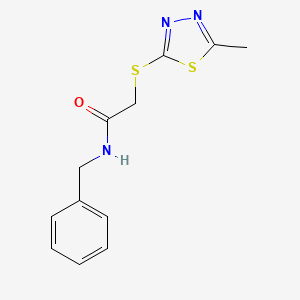 molecular formula C12H13N3OS2 B10900937 N-benzyl-2-[(5-methyl-1,3,4-thiadiazol-2-yl)sulfanyl]acetamide 