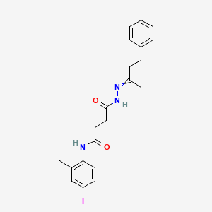 molecular formula C21H24IN3O2 B10901019 N-(4-iodo-2-methylphenyl)-4-oxo-4-[2-(4-phenylbutan-2-ylidene)hydrazinyl]butanamide 