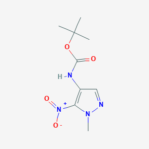 molecular formula C9H14N4O4 B10901025 tert-butyl (1-methyl-5-nitro-1H-pyrazol-4-yl)carbamate 