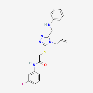 molecular formula C20H20FN5OS B10901079 N-(3-fluorophenyl)-2-({5-[(phenylamino)methyl]-4-(prop-2-en-1-yl)-4H-1,2,4-triazol-3-yl}sulfanyl)acetamide 