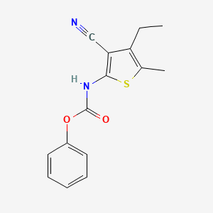 molecular formula C15H14N2O2S B10901180 Phenyl (3-cyano-4-ethyl-5-methylthiophen-2-yl)carbamate 