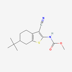 molecular formula C15H20N2O2S B10901209 Methyl (6-tert-butyl-3-cyano-4,5,6,7-tetrahydro-1-benzothiophen-2-yl)carbamate 