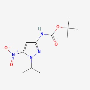 molecular formula C11H18N4O4 B10901282 tert-butyl [5-nitro-1-(propan-2-yl)-1H-pyrazol-3-yl]carbamate 
