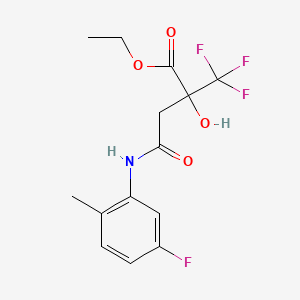 molecular formula C14H15F4NO4 B10901729 Ethyl 4-(5-fluoro-2-methylanilino)-2-hydroxy-4-oxo-2-(trifluoromethyl)butanoate 