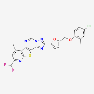 molecular formula C24H16ClF2N5O2S B10901790 4-[5-[(4-chloro-2-methylphenoxy)methyl]furan-2-yl]-13-(difluoromethyl)-11-methyl-16-thia-3,5,6,8,14-pentazatetracyclo[7.7.0.02,6.010,15]hexadeca-1(9),2,4,7,10(15),11,13-heptaene 