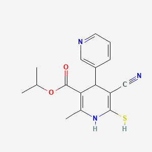 molecular formula C16H17N3O2S B10901938 Isopropyl 5-cyano-2-methyl-4-(3-pyridyl)-6-sulfanyl-1,4-dihydro-3-pyridinecarboxylate 