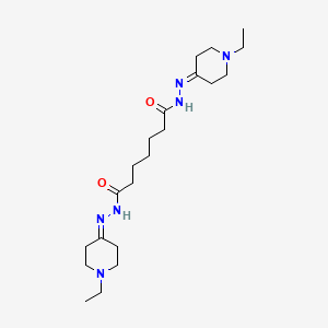 molecular formula C21H38N6O2 B10901940 N'~1~,N'~7~-bis(1-ethylpiperidin-4-ylidene)heptanedihydrazide 