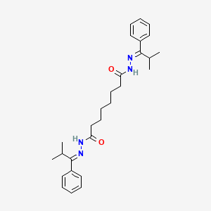 molecular formula C28H38N4O2 B10902002 N'~1~,N'~8~-bis[(1E)-2-methyl-1-phenylpropylidene]octanedihydrazide 