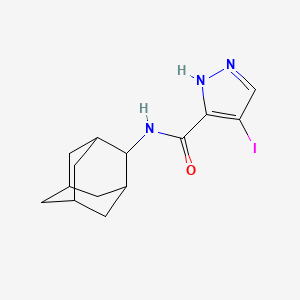 molecular formula C14H18IN3O B10902015 N~3~-(2-Adamantyl)-4-iodo-1H-pyrazole-3-carboxamide 