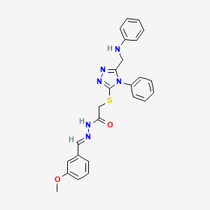 molecular formula C25H24N6O2S B10902032 N'-[(E)-(3-methoxyphenyl)methylidene]-2-({4-phenyl-5-[(phenylamino)methyl]-4H-1,2,4-triazol-3-yl}sulfanyl)acetohydrazide 