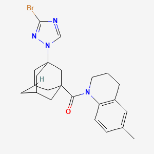 molecular formula C23H27BrN4O B10902070 [3-(3-Bromo-1H-1,2,4-triazol-1-YL)-1-adamantyl][6-methyl-3,4-dihydro-1(2H)-quinolinyl]methanone 