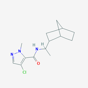 molecular formula C14H20ClN3O B10902074 N-[1-(bicyclo[2.2.1]hept-2-yl)ethyl]-4-chloro-1-methyl-1H-pyrazole-5-carboxamide 