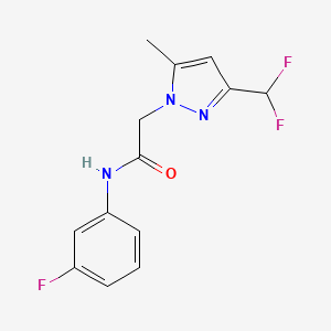 molecular formula C13H12F3N3O B10902101 2-[3-(difluoromethyl)-5-methyl-1H-pyrazol-1-yl]-N-(3-fluorophenyl)acetamide 
