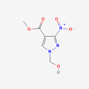 molecular formula C6H7N3O5 B10902123 methyl 1-(hydroxymethyl)-3-nitro-1H-pyrazole-4-carboxylate 