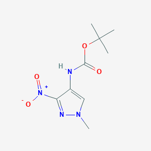molecular formula C9H14N4O4 B10902138 tert-butyl (1-methyl-3-nitro-1H-pyrazol-4-yl)carbamate 