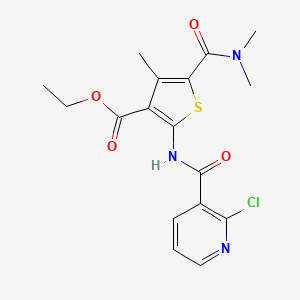 molecular formula C17H18ClN3O4S B10902180 Ethyl 2-{[(2-chloropyridin-3-yl)carbonyl]amino}-5-(dimethylcarbamoyl)-4-methylthiophene-3-carboxylate 