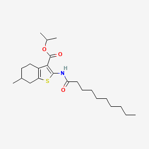 molecular formula C23H37NO3S B10902247 Propan-2-yl 2-(decanoylamino)-6-methyl-4,5,6,7-tetrahydro-1-benzothiophene-3-carboxylate 