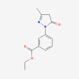 molecular formula C13H14N2O3 B10902289 ethyl 3-(3-methyl-5-oxo-4,5-dihydro-1H-pyrazol-1-yl)benzoate 