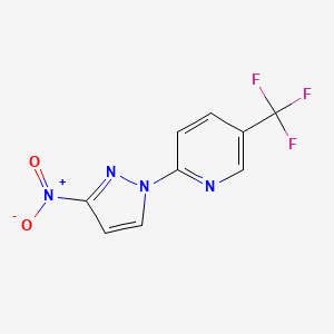 molecular formula C9H5F3N4O2 B10902319 2-(3-nitro-1H-pyrazol-1-yl)-5-(trifluoromethyl)pyridine 