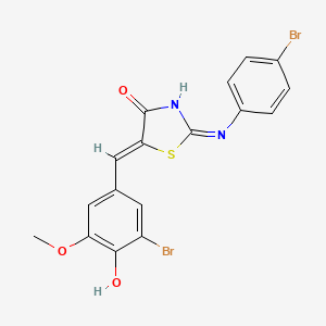molecular formula C17H12Br2N2O3S B10902324 (5Z)-2-(4-bromoanilino)-5-[(3-bromo-4-hydroxy-5-methoxyphenyl)methylidene]-1,3-thiazol-4-one 
