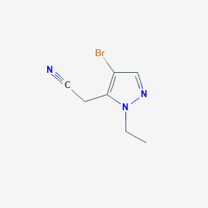 molecular formula C7H8BrN3 B10902326 2-(4-Bromo-1-ethyl-1H-pyrazol-5-yl)acetonitrile 