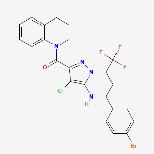 molecular formula C23H19BrClF3N4O B10902376 [5-(4-bromophenyl)-3-chloro-7-(trifluoromethyl)-4,5,6,7-tetrahydropyrazolo[1,5-a]pyrimidin-2-yl](3,4-dihydroquinolin-1(2H)-yl)methanone 