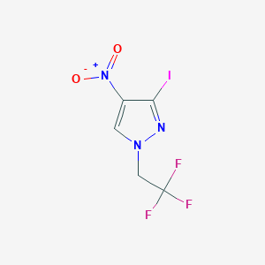 molecular formula C5H3F3IN3O2 B10902394 3-Iodo-4-nitro-1-(2,2,2-trifluoroethyl)-1H-pyrazole 