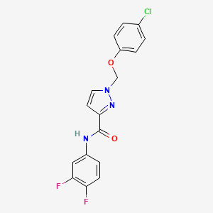 molecular formula C17H12ClF2N3O2 B10902422 1-[(4-chlorophenoxy)methyl]-N-(3,4-difluorophenyl)-1H-pyrazole-3-carboxamide 