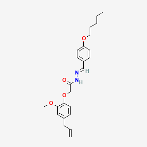 molecular formula C24H30N2O4 B10902445 2-[2-methoxy-4-(prop-2-en-1-yl)phenoxy]-N'-{(E)-[4-(pentyloxy)phenyl]methylidene}acetohydrazide 