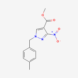 molecular formula C13H13N3O4 B10902492 Methyl 1-(4-methylbenzyl)-3-nitro-1H-pyrazole-4-carboxylate 