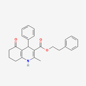 molecular formula C25H25NO3 B10902498 2-Phenylethyl 2-methyl-5-oxo-4-phenyl-1,4,5,6,7,8-hexahydroquinoline-3-carboxylate 