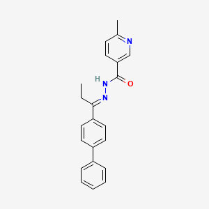 molecular formula C22H21N3O B10902504 N'-[(1E)-1-(biphenyl-4-yl)propylidene]-6-methylpyridine-3-carbohydrazide 