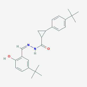 molecular formula C25H32N2O2 B10902532 N'-[(Z)-(5-tert-butyl-2-hydroxyphenyl)methylidene]-2-(4-tert-butylphenyl)cyclopropanecarbohydrazide 