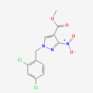 molecular formula C12H9Cl2N3O4 B10902555 Methyl 1-(2,4-dichlorobenzyl)-3-nitro-1H-pyrazole-4-carboxylate 