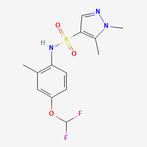 molecular formula C13H15F2N3O3S B10902563 N-[4-(difluoromethoxy)-2-methylphenyl]-1,5-dimethyl-1H-pyrazole-4-sulfonamide 