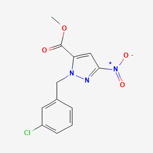 molecular formula C12H10ClN3O4 B10902571 Methyl 1-(3-chlorobenzyl)-3-nitro-1H-pyrazole-5-carboxylate 