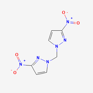 molecular formula C7H6N6O4 B10902601 1,1'-methanediylbis(3-nitro-1H-pyrazole) CAS No. 1245771-76-9