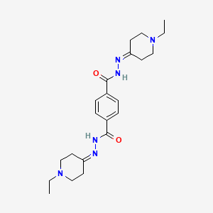 molecular formula C22H32N6O2 B10902609 N'~1~,N'~4~-bis(1-ethylpiperidin-4-ylidene)benzene-1,4-dicarbohydrazide 